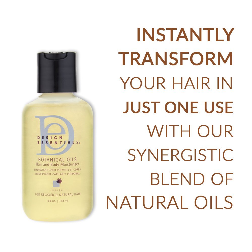 Design Essentials Botanical Oils Hair & Body Moisturizer, For Relaxed & Natural Hair, Lightweight Oil Blend with Botanical Extracts, 4 oz