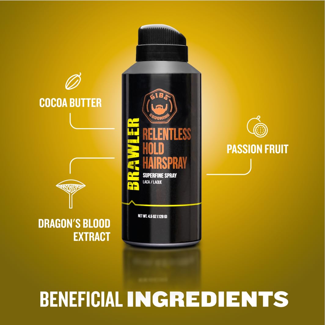 GIBS Grooming Brawler Bantamweight Hairspray, 4.5oz Beauty & Personal Care GIBS