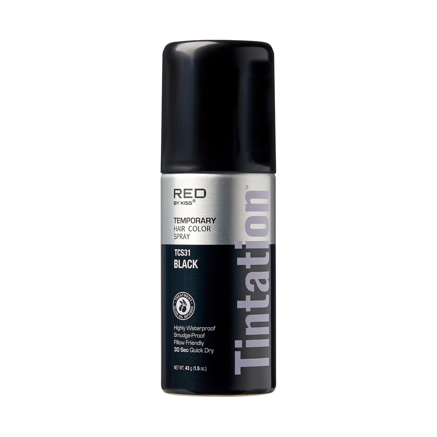 RED by Kiss 1.5OZ. Tintation Temporary Hair Color Spray, Instant Gray Root Cover Up, Water-Resistant, Smudge-Proof, Hairline & Barber Touch-Up, Quick Beauty & Personal Care Red by Kiss