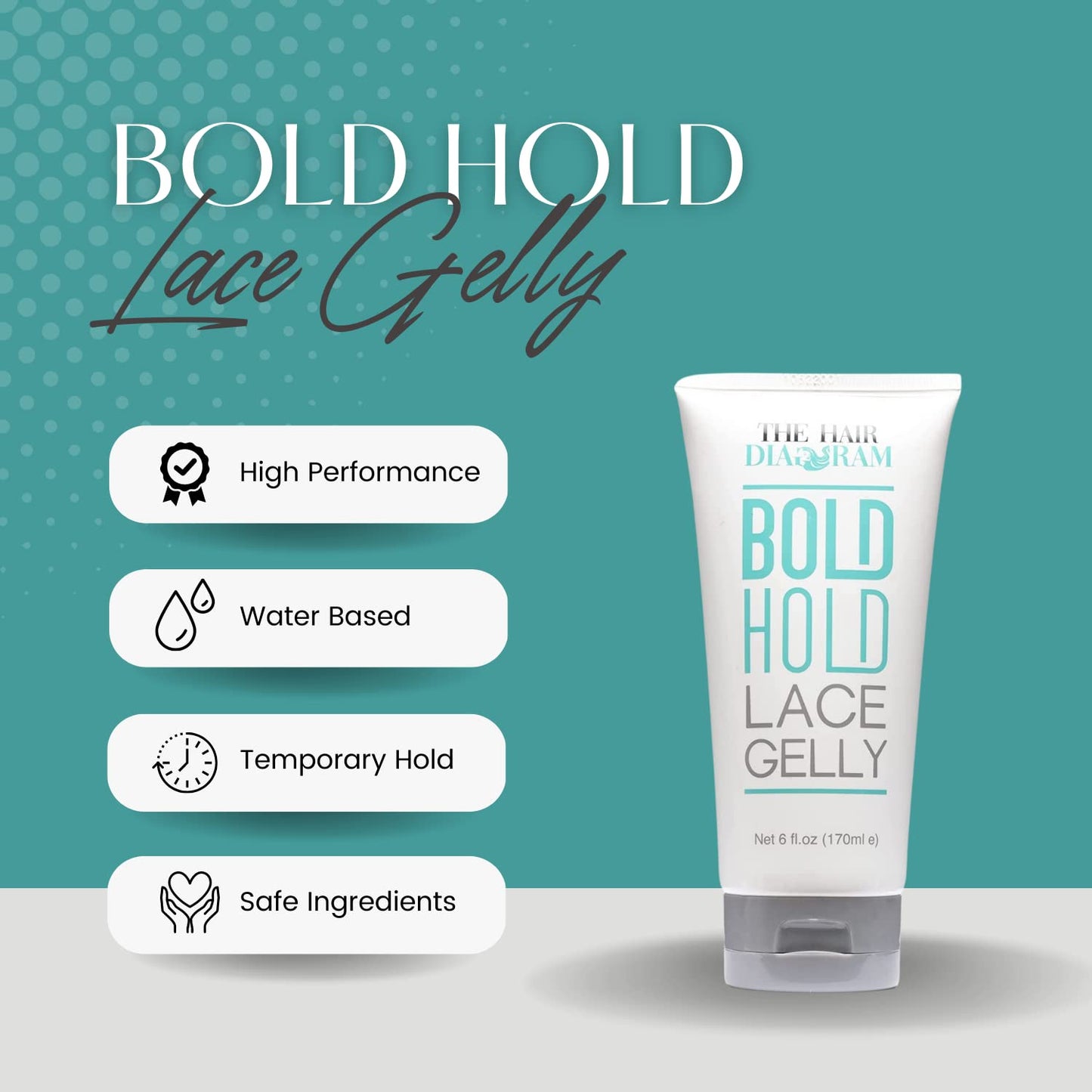 The Hair Diagram - Bold Hold Lace Gelly - Glueless - Temporary Hold Lace Melt Gel For Front Wigs and Hair Systems - Styling Agent For Baby Hairs - Non Beauty and Personal Care The Hair Diagram