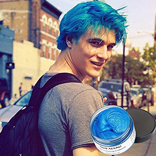 BeeShine Hair Coloring Wax, Blue Disposable Instant Matte Hairstyle Mud Cream Hair Pomades for Kids Men Women to Cosplay Nightclub Masquerade Beauty & Personal Care BeeShine