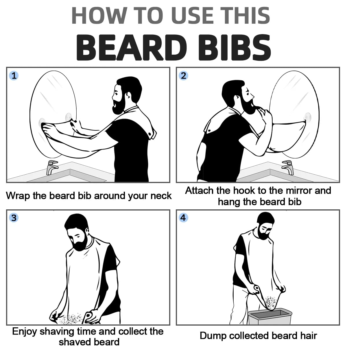 Cats Paw Prints Beard Bib for Men Non-Stick Beard Trimming Catcher Adjustable Shaving Bib for Men Birthday Valentines's Day Gifts for Men Boyfriend Beauty and Personal Care Shoblo