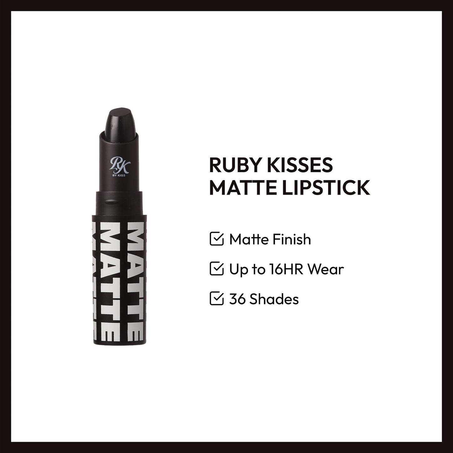 Ruby Kisses Ultra Matte Super Rich Lipstick 3.5g/0.12oz (RMLS14 BLACKISM) Beauty & Personal Care Ruby Kisses