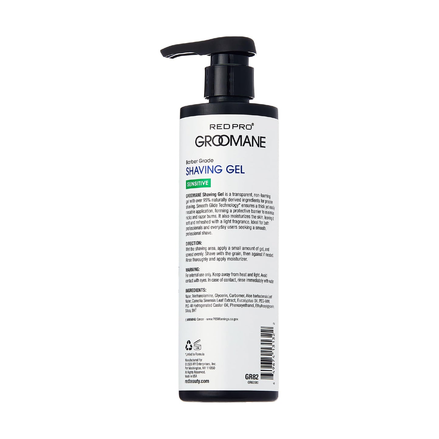 RED Pro GROOMANE Barber-Grade Shaving Gel for Men, Non-Foaming Clear Aloe Vera Shave Gel, Smooth Razor Glide, Precision Line-Ups, Anti-Irritation Beauty and Personal Care RED Pro