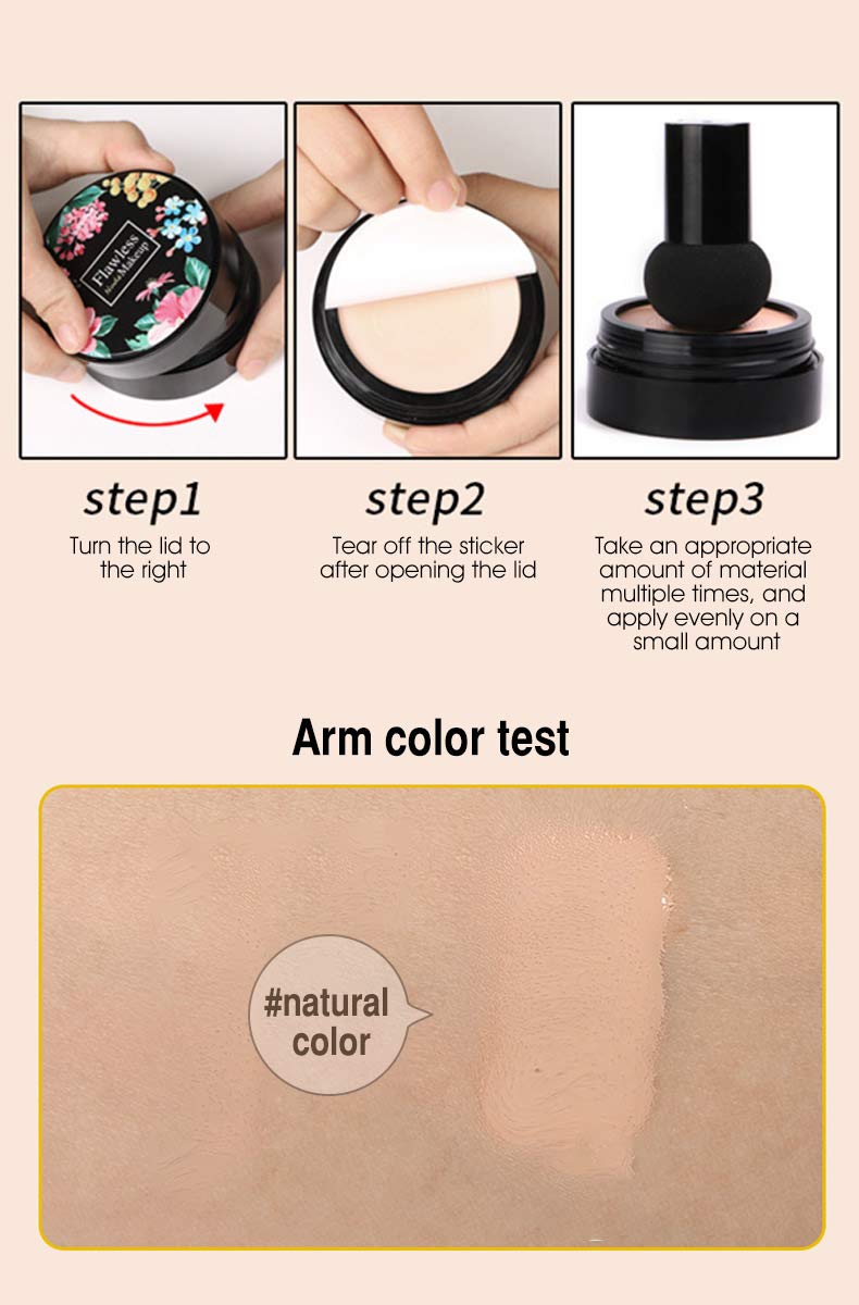 Aooba Air Cushion CC Cream Moisturizing Concealer Mushroom Head Brush Waterproof Makeup Foundation Moisture BB Cream for Women Girls (flower) Beauty & Personal Care Aooba