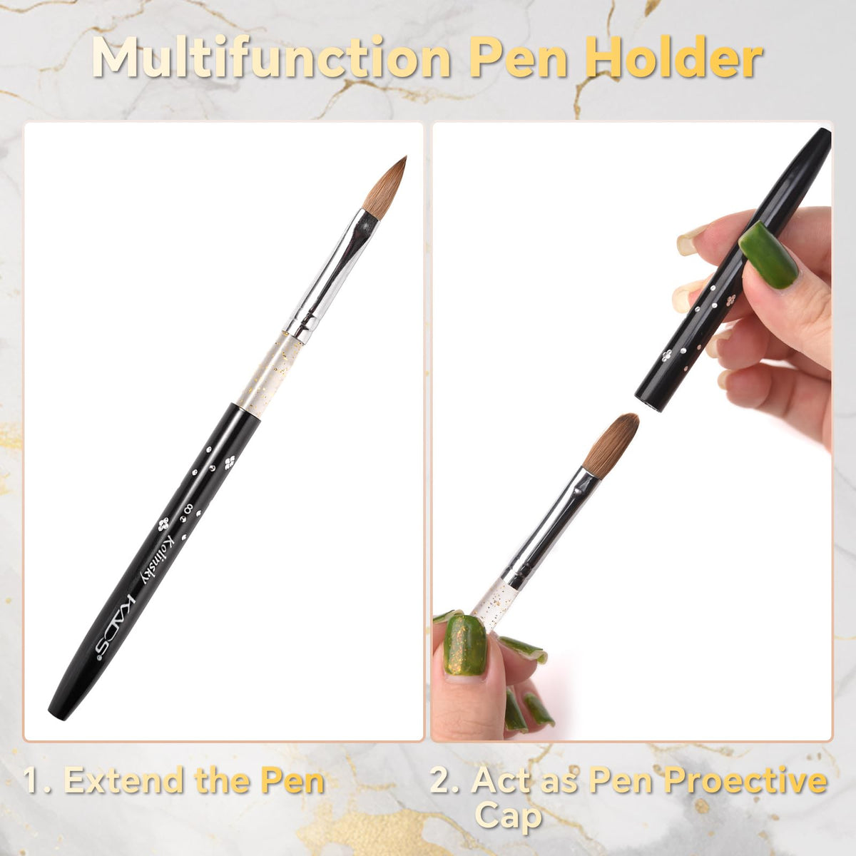 KADS Kolinsky Sable Acrylic Nail Brush Size 8 for Nail Extension &Sculpting