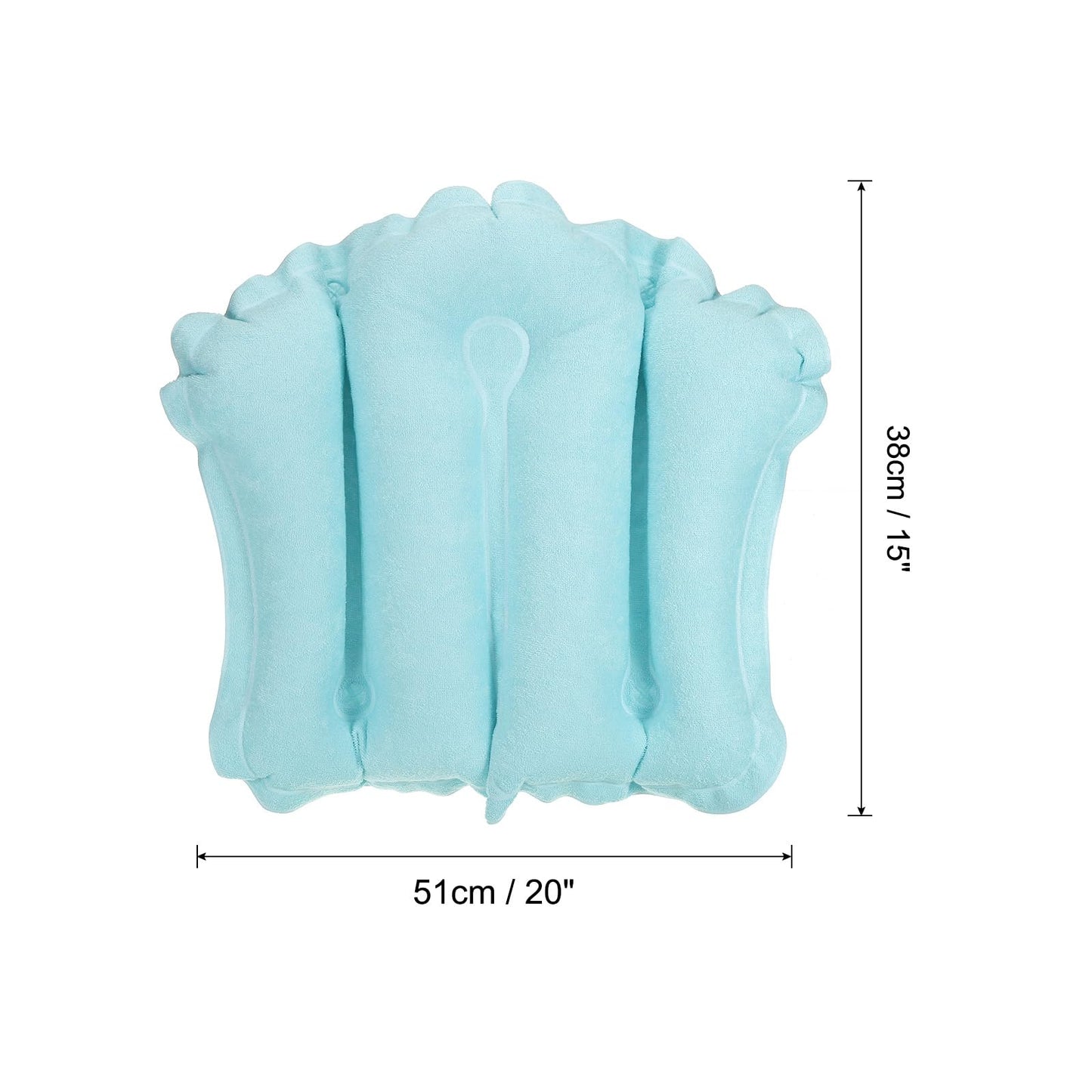 PATIKIL Inflatable Bath Pillow with Suction Cups, Terry Cloth Covered Shell Shape Bath Pillow Neck Support for Bathtub Hot Tub, Blue Beauty and Personal Care PATIKIL