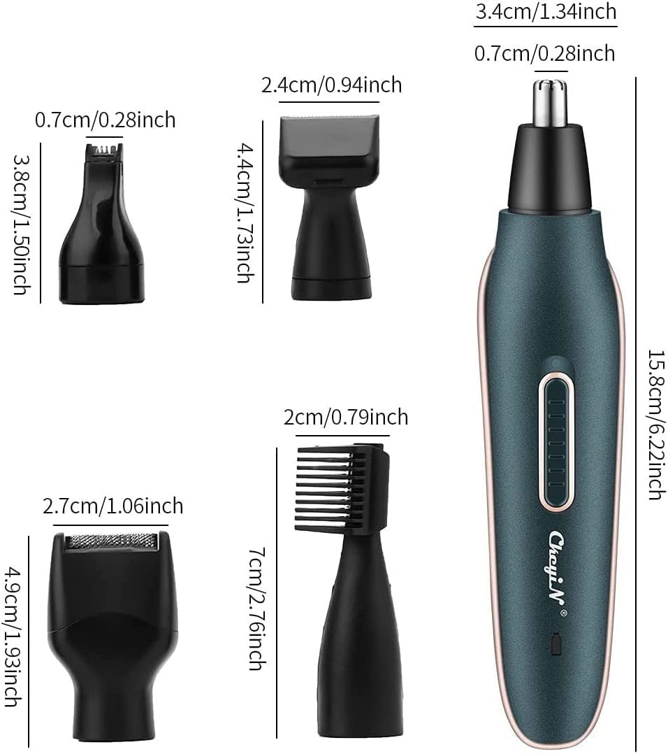 LEONYS Multifunctional Nose Hair Trimmer, 5 in 1 USB Rechargeable Professional Electric Eyebrow and face TrimmerWaterproof Portable Hair Removal Beauty and Personal Care LEONYS