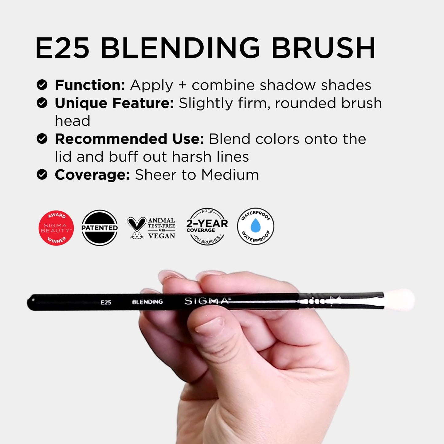 Sigma Beauty Professional E25 Eyeshadow Blending Brush - Professional Eyeshadow Brush for Seamless Eyeshadow Blending, Softens Dramatic Edges & Harsh Beauty & Personal Care Sigma Beauty