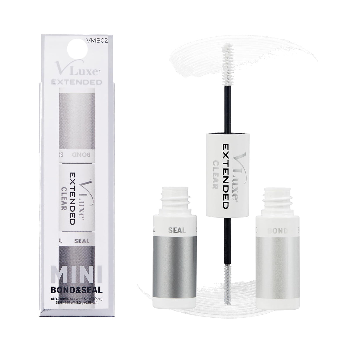 VLuxe DIY Eyelash Extension Mini Bond & Seal Lash Adhesive Infused with Biotin & Vitamin E, Strong Nourishing Water Resistant Lash Glue