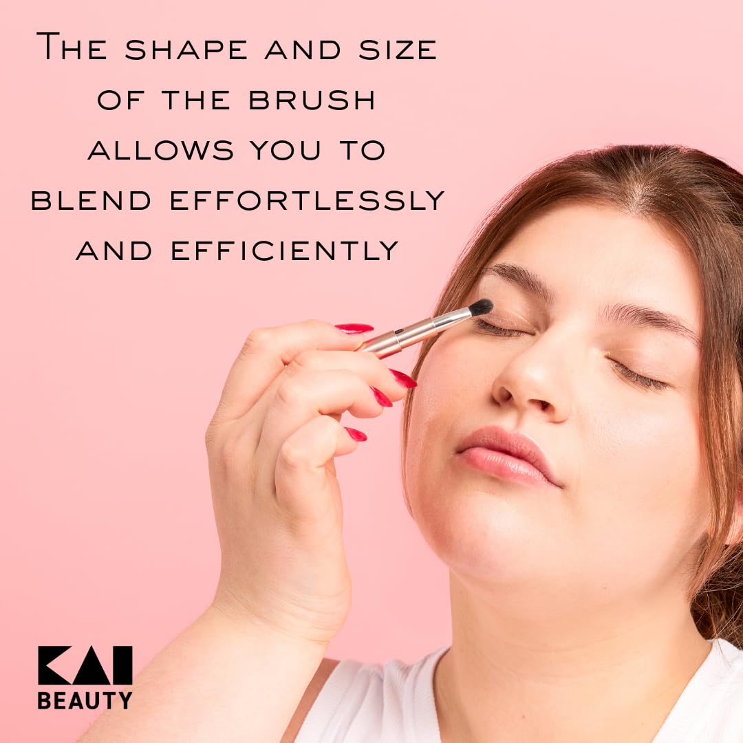 Kai Mini Maru On-the-Go Compact Eyeshadow Blending Brush, Soft Bristle Blending Brush for Effortless Shadow Diffusion, Travel Makeup Brush Beauty & Personal Care Kai Beauty
