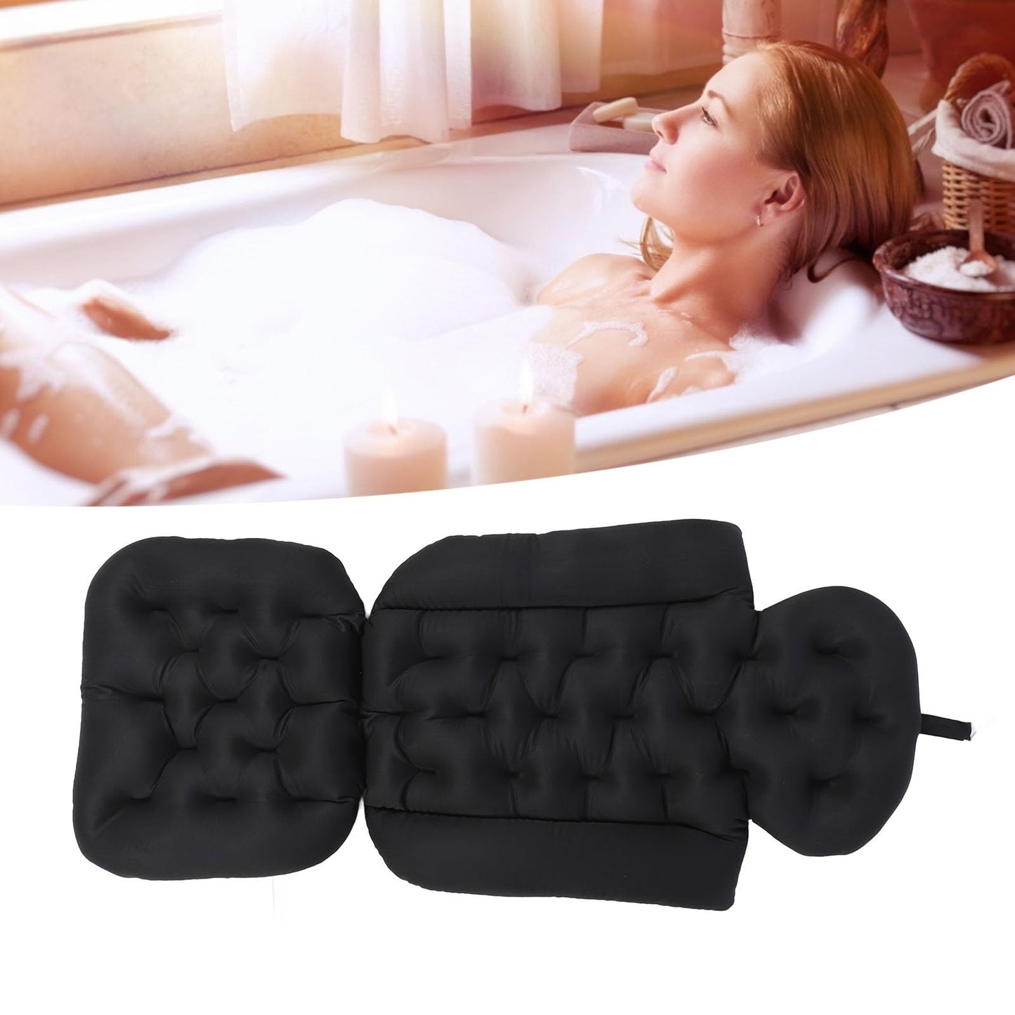 Full Body Bath Pillow Foldable Breathable Quick Drying Soft Bathtub Pillow for Swimming Pool Spa Outdoor Bathtub Ergonomic Design Non Slip Base Beauty and Personal Care Pilipane