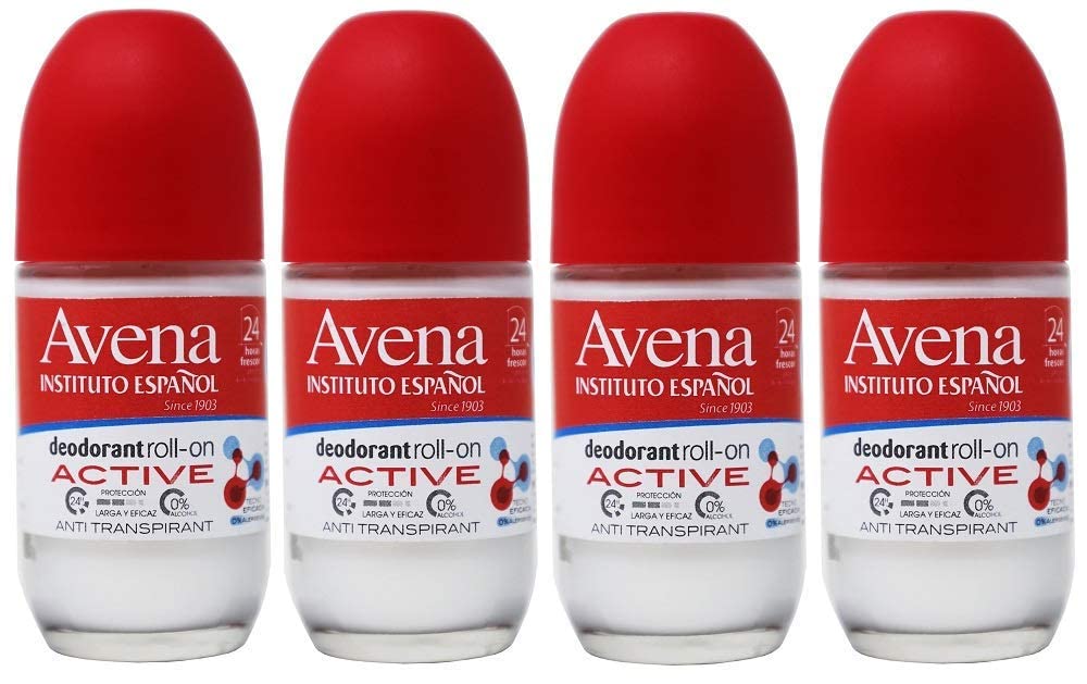 4 x Avena ACTIVE Roll On Deodorant By Instituto Espanol/Desodorante De Avena Beauty and Personal Care Instituto Español