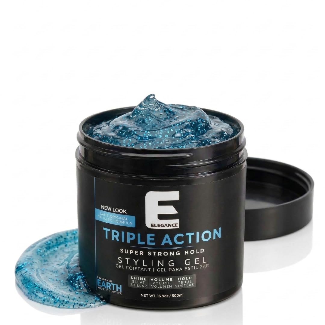 E Elegance Earth Fragrance Triple Action Hair Gel for Men And Women - Super Strong Hold, Extreme Volume, And Long Lasting Shine - Flake Free Beauty & Personal Care E Elegance