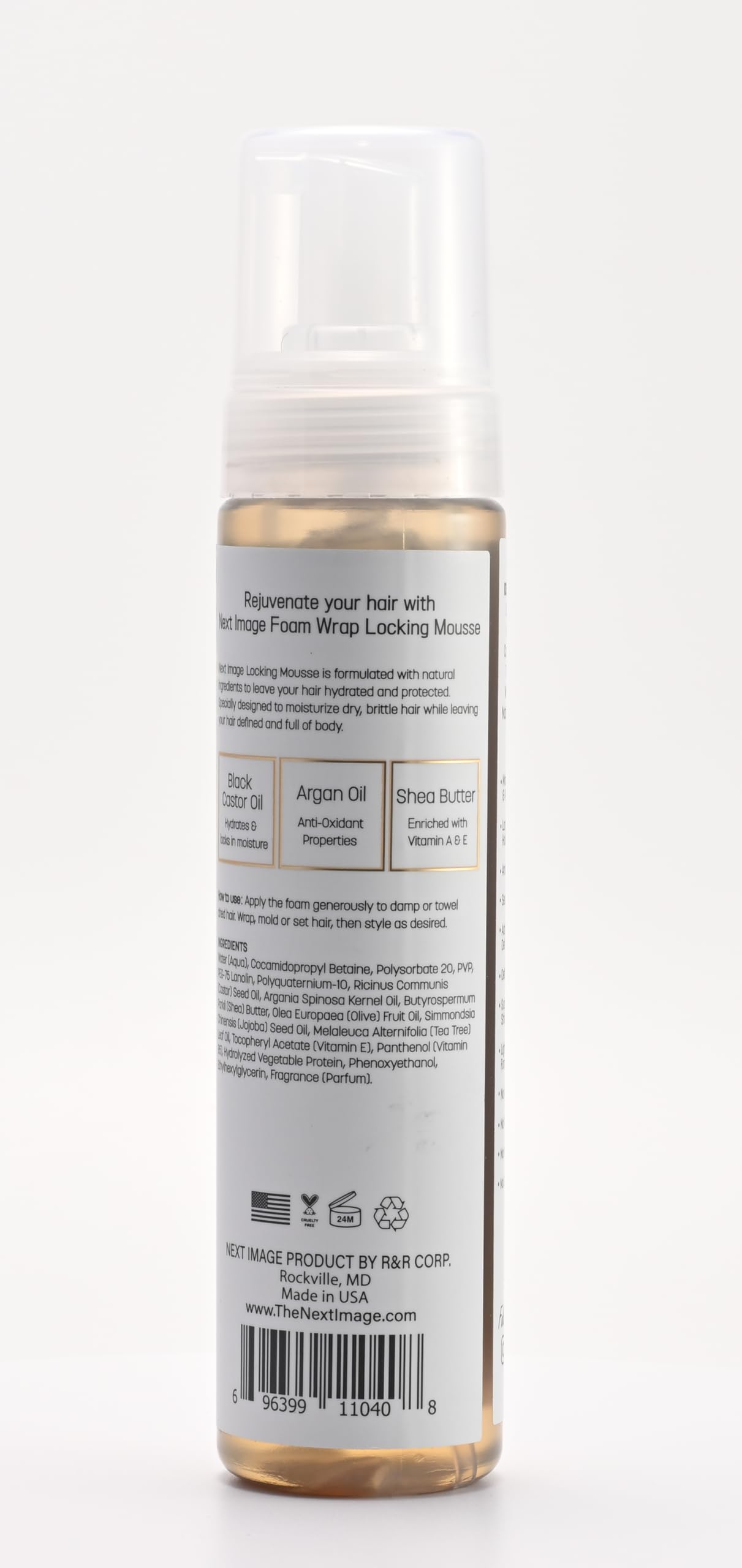 NEXT IMAGE Foam Wrap Locking Mousse (Black Castor & Argan) Beauty & Personal Care NEXT IMAGE