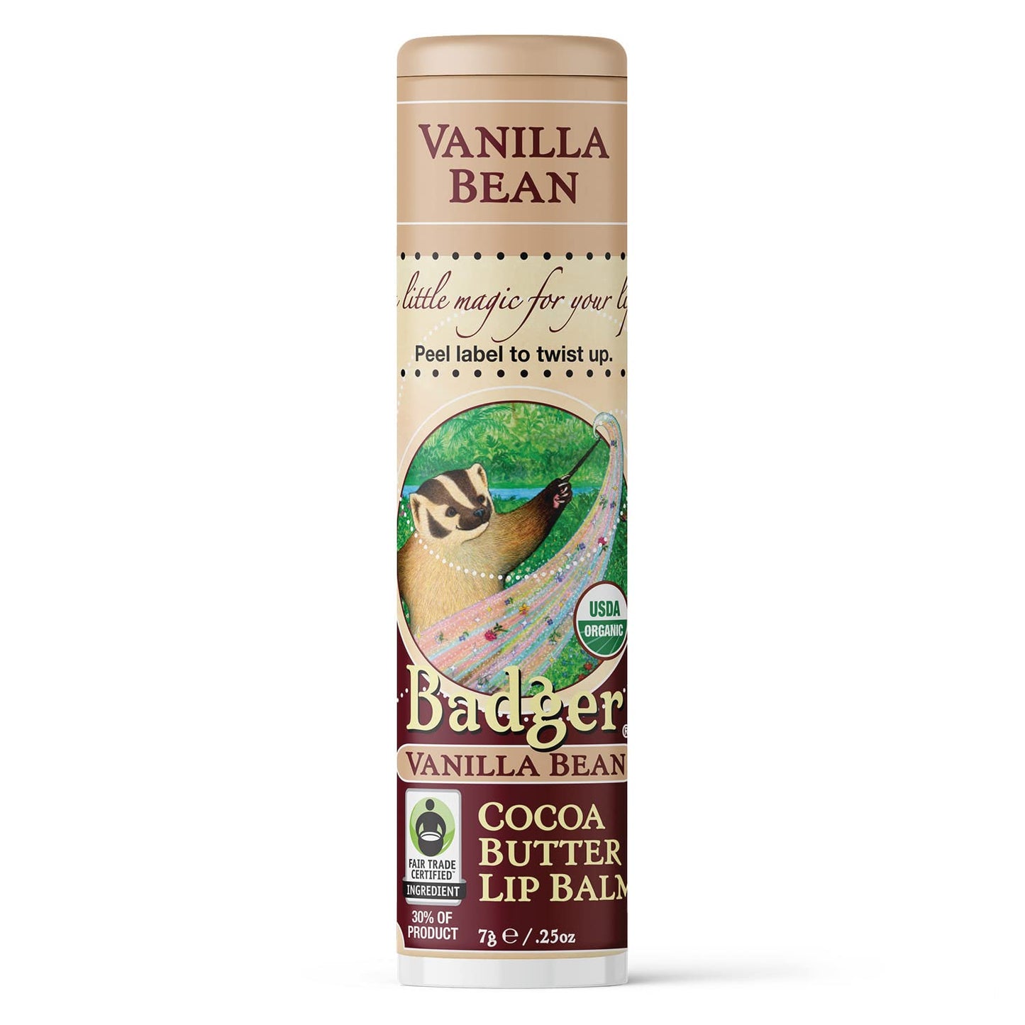 Badger - Cocoa Butter Lip Balm, Creamy Cocoa, Certified Organic Lip Balm, Fair Trade, Natural Lip Balm, Lip Butter, Lip Balm Cocoa Butter, Cocoa Care Beauty & Personal Care Badger