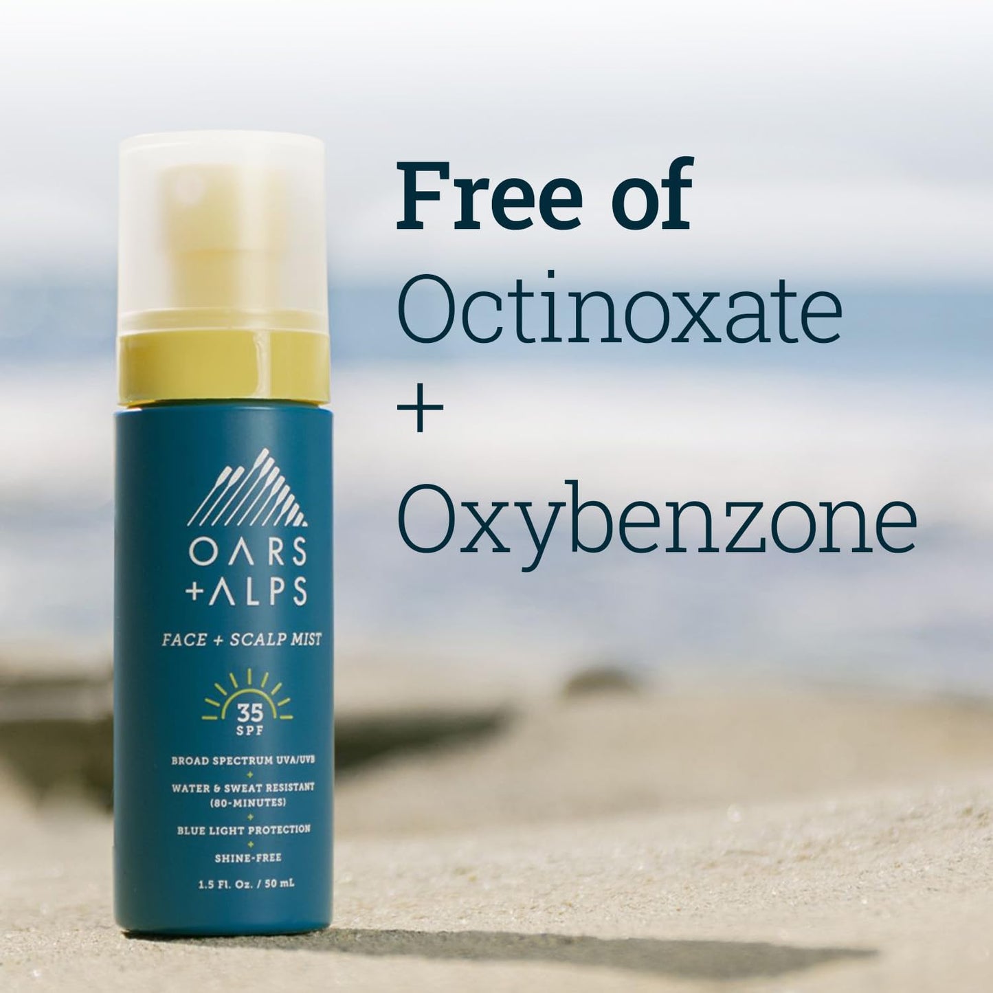 Oars + Alps Face & Scalp Sunscreen Spray SPF 35 – Mist for Facial & Hair Sun Protection with Aloe & Cucumber, Water & Sweat Resistant, 1.5oz Beauty & Personal Care Oars + Alps