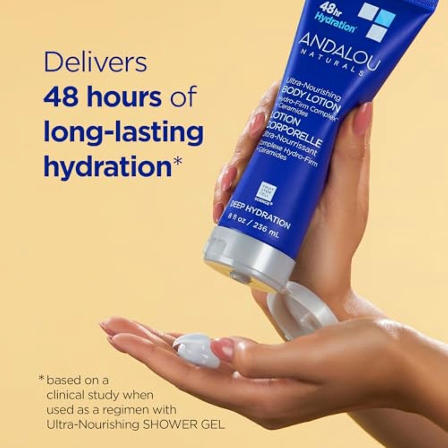 Andalou Naturals Body Lotion, Deep Hydration Lotion for Dry Skin, Ultra-Nourishing Skin Care with Hyaluronic Acid & Ceramides, Body Cream for Softer Beauty & Personal Care Andalou Naturals