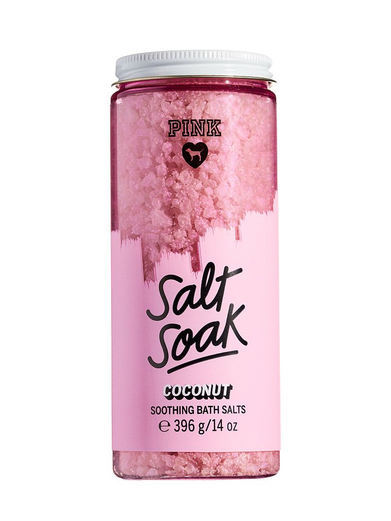 VICTORIA SECRET - SALT SOAK COCONUT SOOTHING BATH SALT - SOLD OUT NEW VERSION - - 14.4 FL OZ - PINK BODY Beauty and Personal Care Victoria's Secret