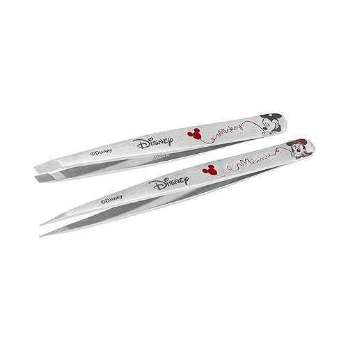 Tweezerman Disney's Mickey Mouse & Minnie Mouse Forever in Love Petite Point and Slant Set - Eyebrow for Women and Men Set Beauty & Personal Care Tweezerman