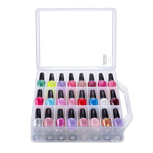 Makartt Nail Polish Organizer: Clear Universal Nail Polish Holder for 48 Bottles, Portable Sturdy Gel Nail Polish Organizer Case with 8 Adjustable Beauty & Personal Care Makartt