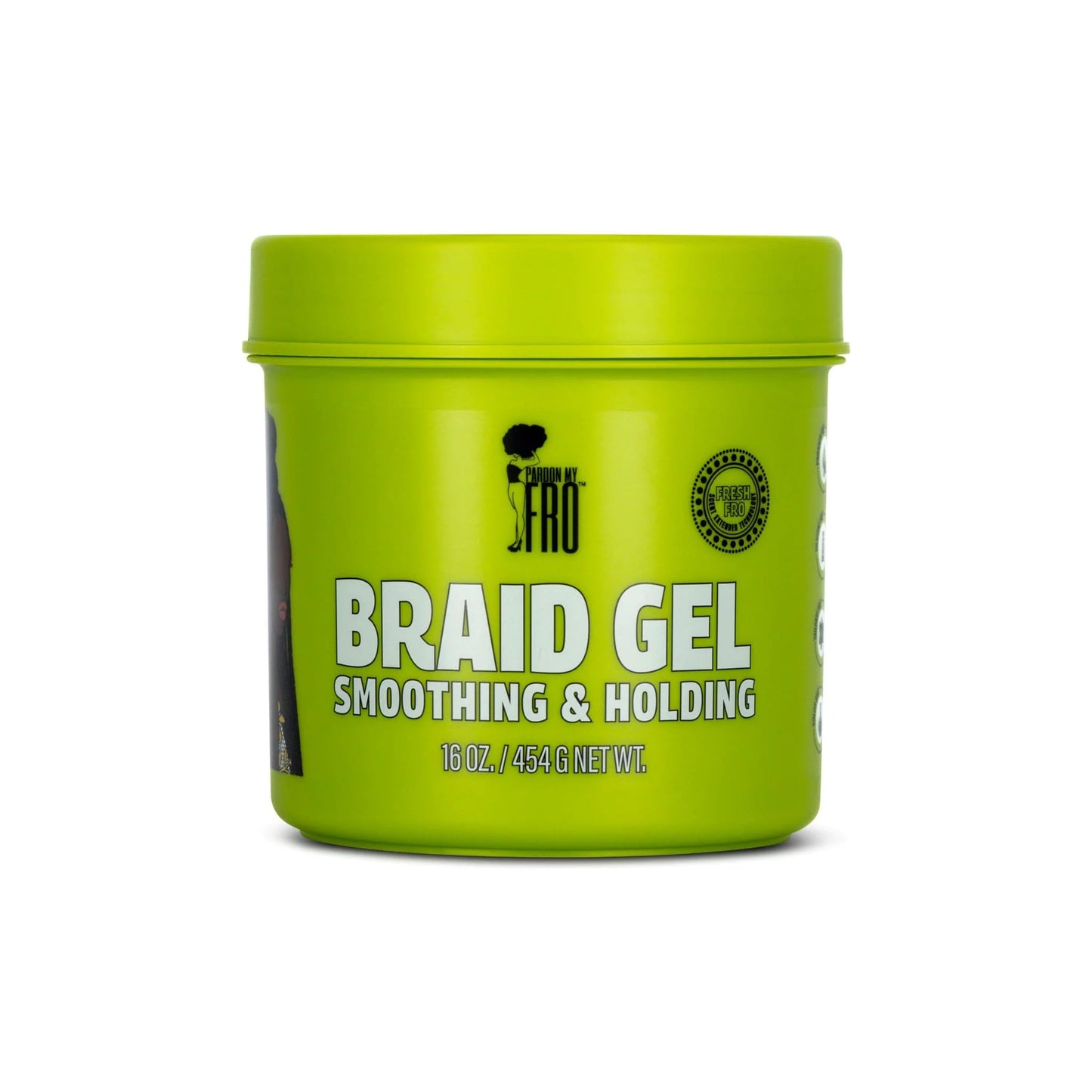 Pardon My Fro Braiding Gel - Strong Hold, Shine & Edge Control for Braids, Twists, Curls, and Dreads - Defines, Moisturizes, Adds Grip, and Provides Beauty & Personal Care Pardon My Fro