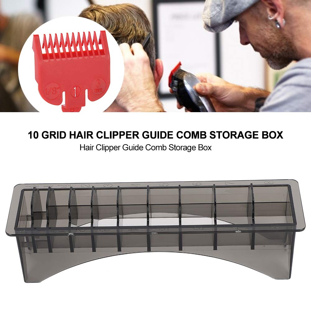 Hair Clipper Comb Storage Case - 10 Grid Comb Holder, Plastic Organizer for Electric Hair Clippers, for Barbershop - Keep Your Combs Organized Beauty and Personal Care Brrnoo