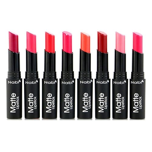 Nabi Cosmetics Professional Matte Lipstick Set of 8 Premium Colors Beauty & Personal Care Nabi