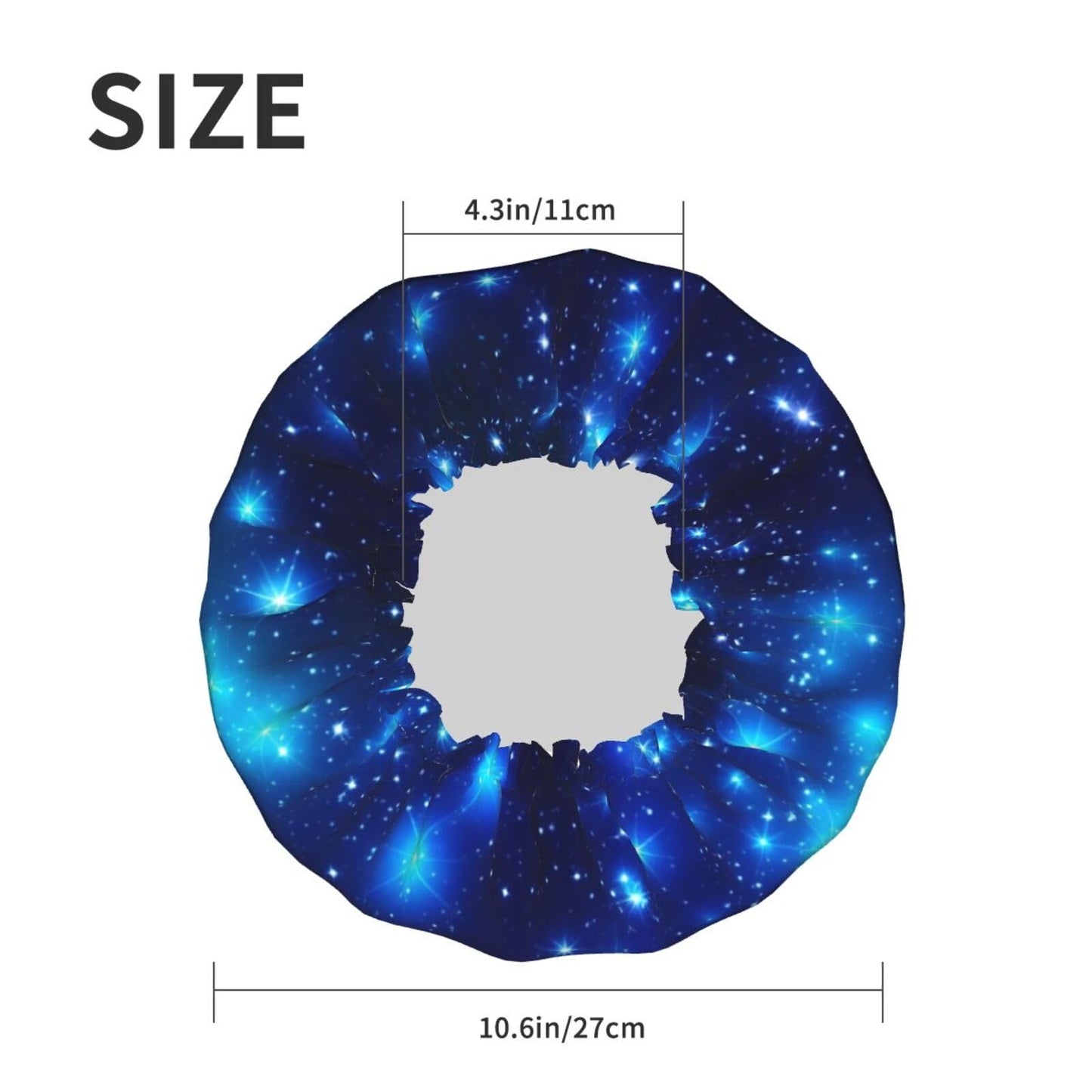 Blue Shining Stars Shower Cap for Women Men Large Reusable Shower Bonnet Double-Layer Waterproof Bath Caps Elastic Band Hair Hat for All Hairstyles Beauty and Personal Care BWLHJKE