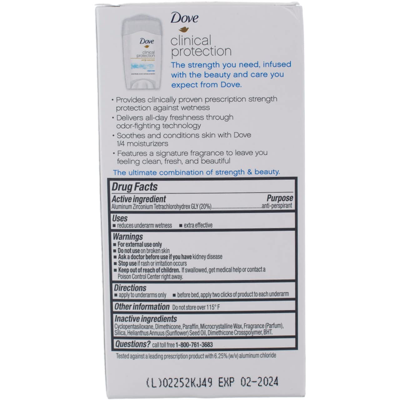 Dove Deodorant for Women, Clinical Protection Antiperspirant, Original Clean 6-Pack - Prescription Strength Wetness Protection with ¼ Moisturizers Beauty and Personal Care Dove