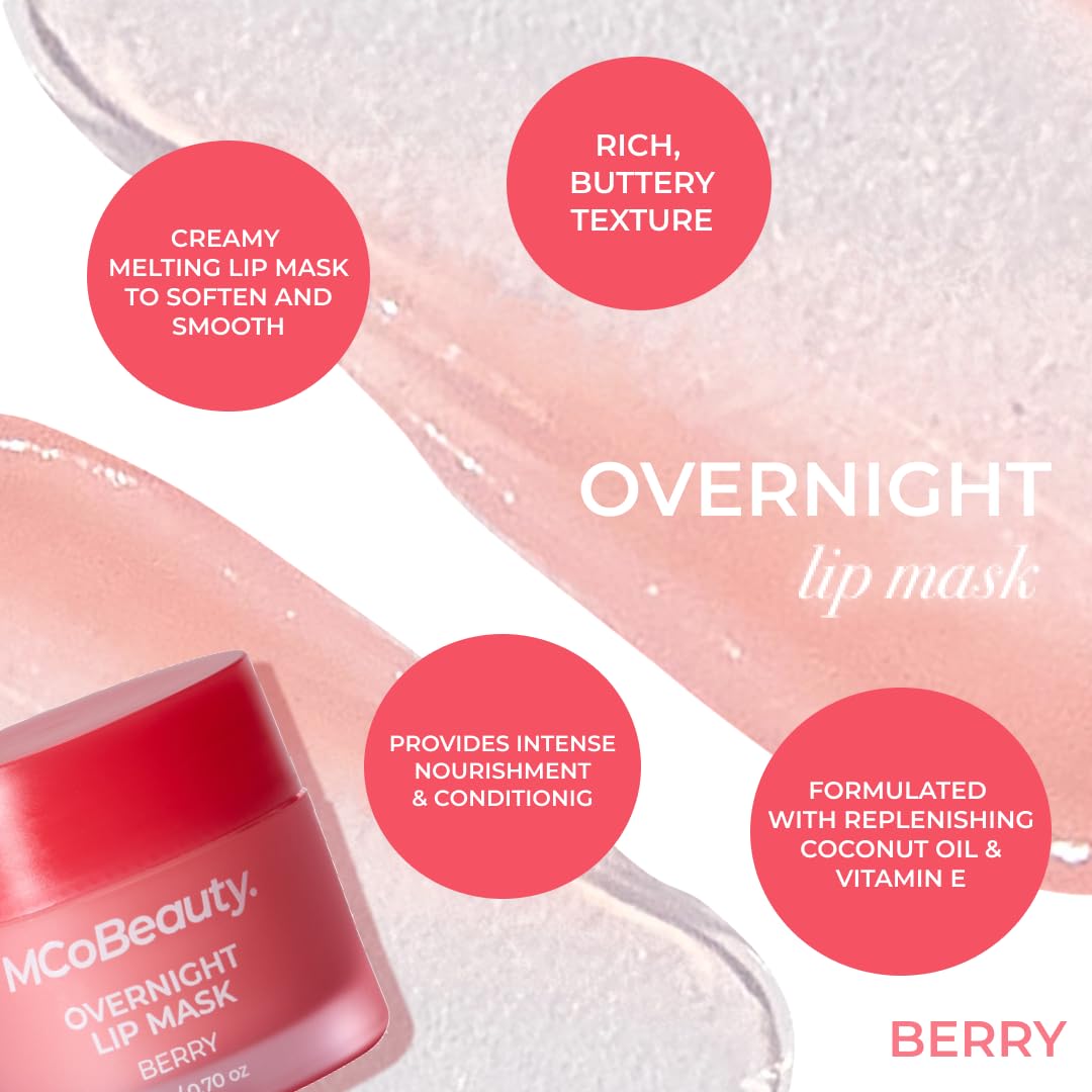 MCoBeauty Double Duty Lip Mask - Berry Hydrating Overnight Balm Beauty and Personal Care MCoBeauty