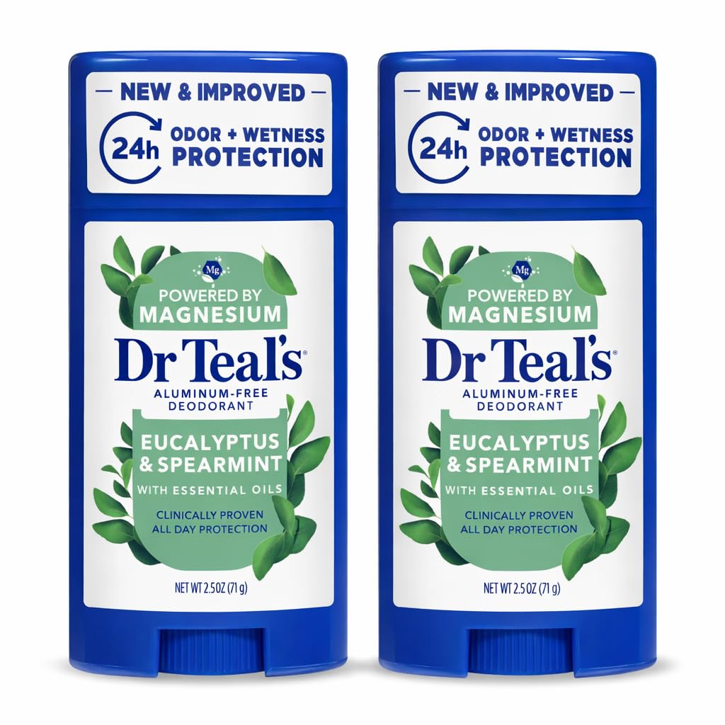 Dr. Teals Eucalyptus Deodorant Gift Set (2 Pack, 2.5oz Ea.) - Eucalyptus Essential Oils with Shea Butter & Arrowroot Powder - Aluminum, Paraben Beauty and Personal Care Dr Teal's