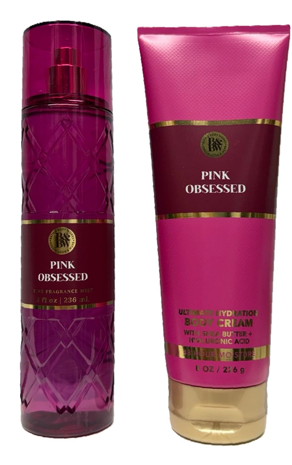 Bath and Body Works Pink Obsessed Mist and Body Cream Set - Full Size Beauty and Personal Care Bath & Body Works