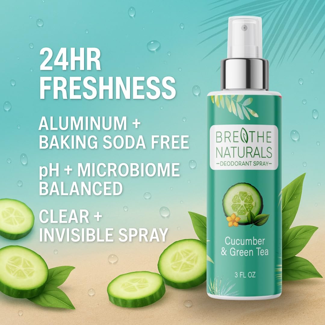Breathe Naturals Deodorant - All Day Odor Protection - Aluminum Free & Vegan - Sensitive Skin Approved - Unisex 2.6 oz Stick - Made In The USA Beauty and Personal Care BREATHE NATURALS