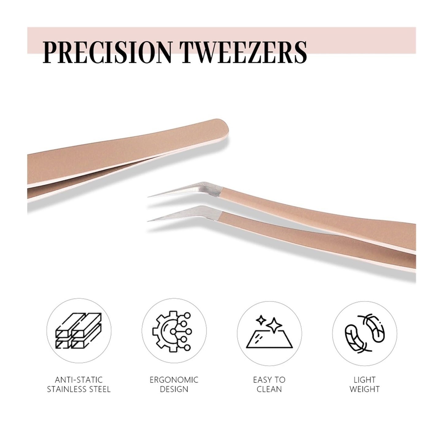 Eyelash Extension Tweezers Stainless Steel 3D Accurate Clip Eyelashes Tweezers Lash Extensions Supplies Set Tool(ZJ-02) Beauty and Personal Care ZXYZXYZZ