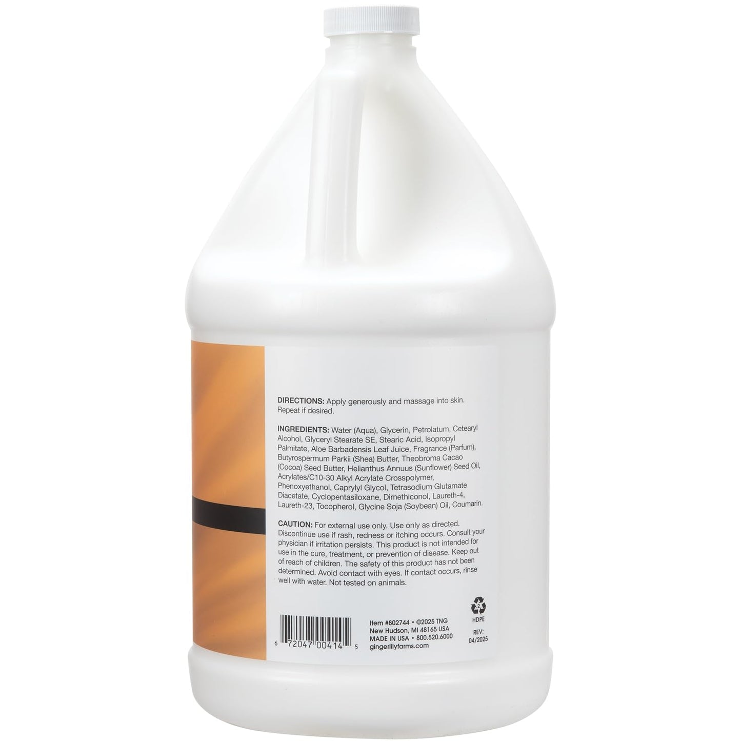 Ginger Lily Farms Botanicals Shea Indulgence 24H Deep Hydration Body Lotion, Coco Mango, 100% Vegan & Cruelty-Free, Coconut Mango Scent, 1 Gallon (128 Beauty & Personal Care Ginger Lily Farms