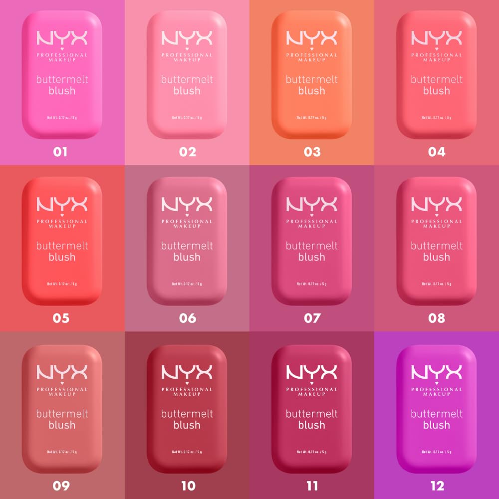 NYX PROFESSIONAL MAKEUP Buttermelt Powder Blush, Fade and Transfer-Resistant Blush, Up to 12HR Make Up Wear, Vegan Formula - For The Butta Beauty & Personal Care NYX PROFESSIONAL MAKEUP