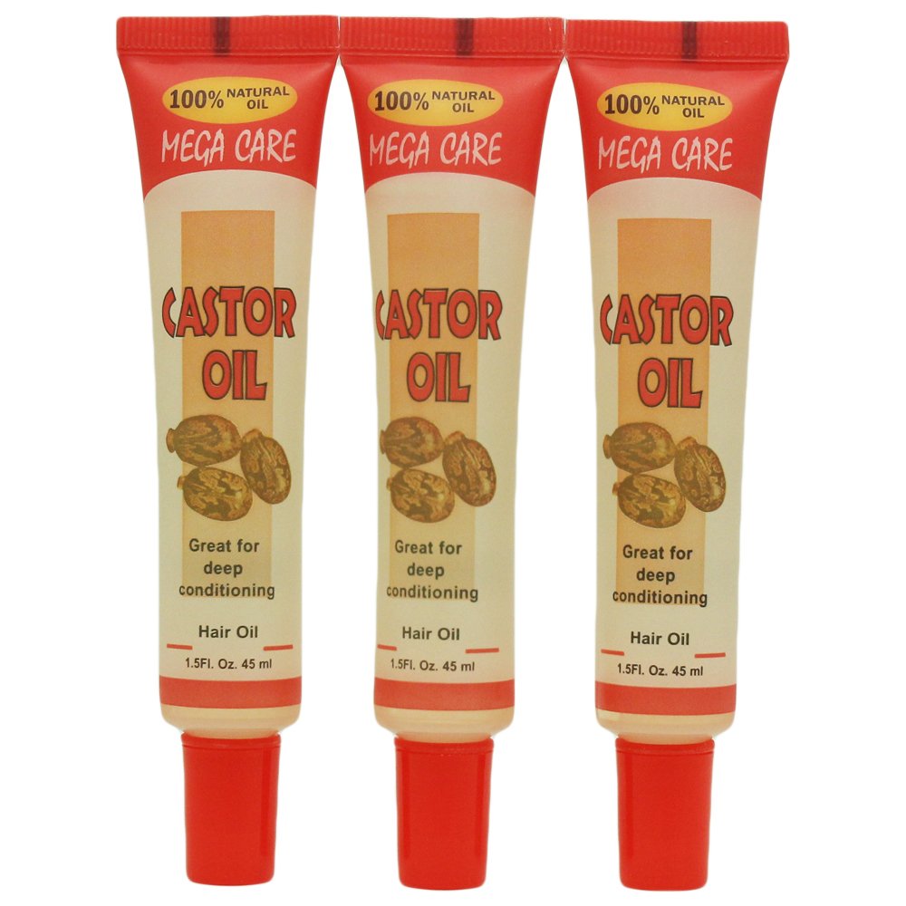 Sunflower Cosmetics Mega Care Tube Hair Oil 1.5oz (3 Pack) (Castor Oil) Beauty & Personal Care Sunflower Cosmetics