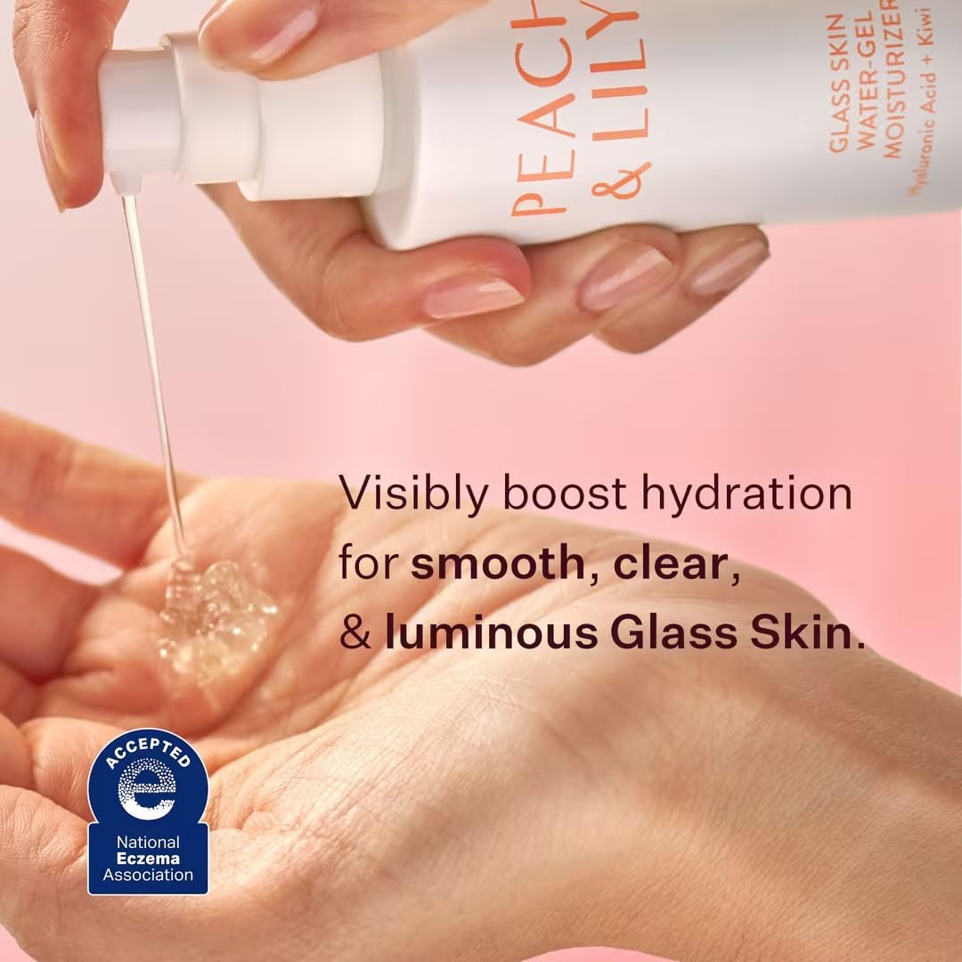 Peach & Lily - Glass Skin Water-Gel Moisturizer (1.69 ounces) - Hyaluronic Acid - Face Moisturizer - Lightweight & Oil Free - Chamomile, Kiwi, & Peach Beauty & Personal Care Peach & Lily