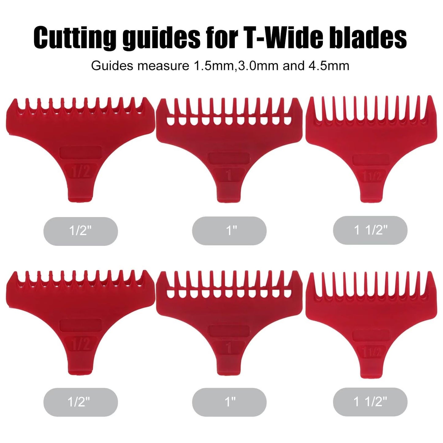 HaeKap Professional Wide Trimmer Guides Replacement Set Fit for Wah l T Blade Guides #3792 - Fits 5 Star Detailer #2215, 6x Cutting Guides Beauty and Personal Care HaeKap
