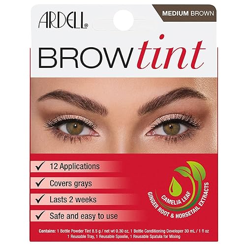 Ardell Brow Tint Kit Medium Brown - Eyebrow Tint, Long-Lasting Brow Color with Natural Extracts, Complete Eyebrow Tint Set, 1 Pack Beauty & Personal Care Ardell