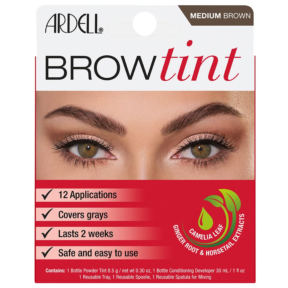 Ardell Brow Tint Kit Medium Brown - Eyebrow Tint, Long-Lasting Brow Color with Natural Extracts, Complete Eyebrow Tint Set, 1 Pack Beauty & Personal Care Ardell