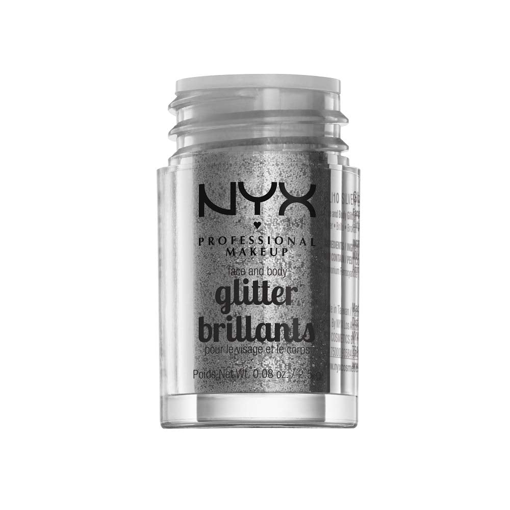 NYX PROFESSIONAL MAKEUP Face & Body Glitter, Silver Beauty & Personal Care NYX PROFESSIONAL MAKEUP
