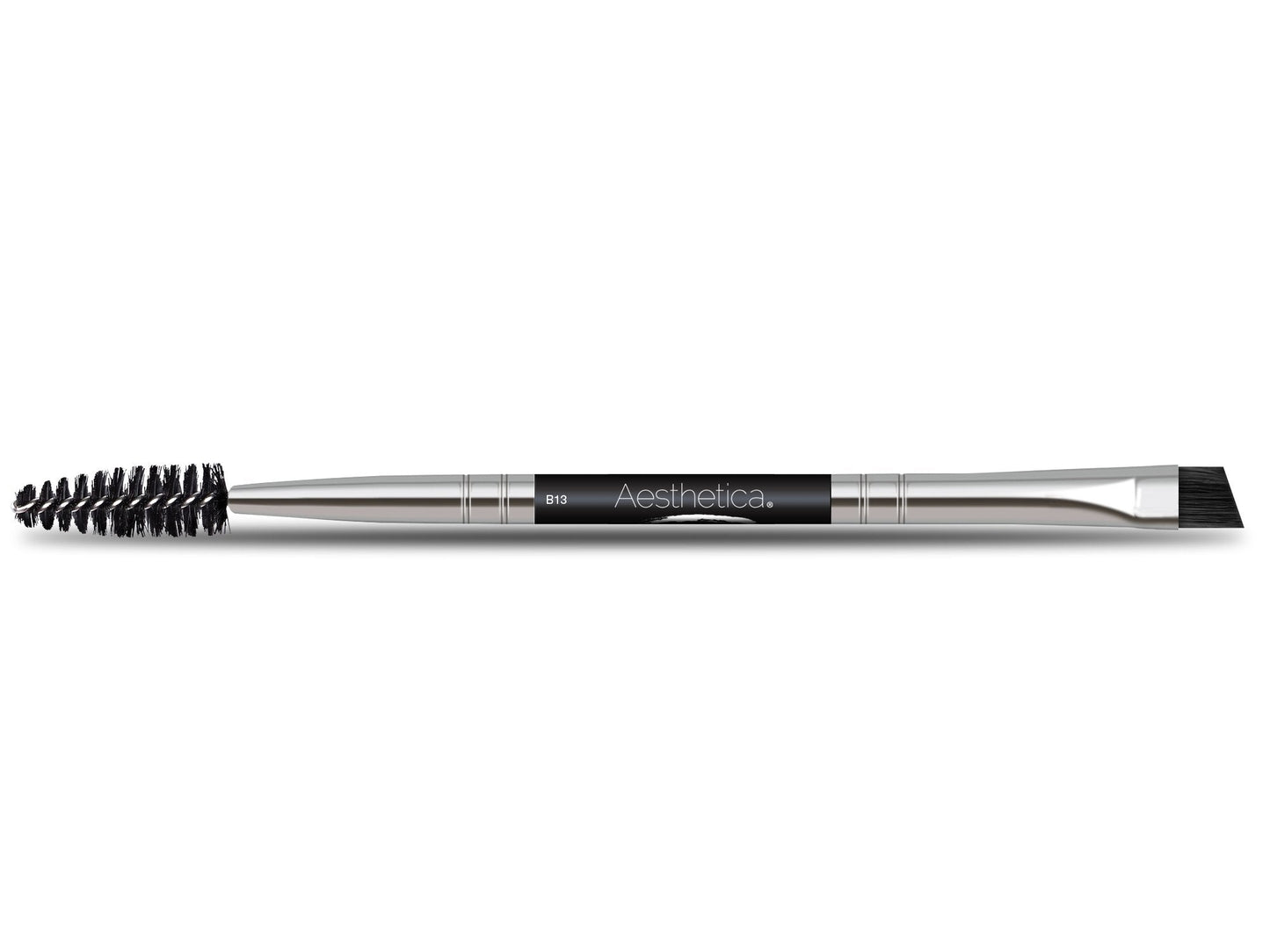 Aesthetica Pro Series Double Ended Eyebrow Brush & Spoolie - Angled Brow Brush for Precision Application & Blending of Eye Brow Powders, Waxes & Gels Beauty & Personal Care Aesthetica