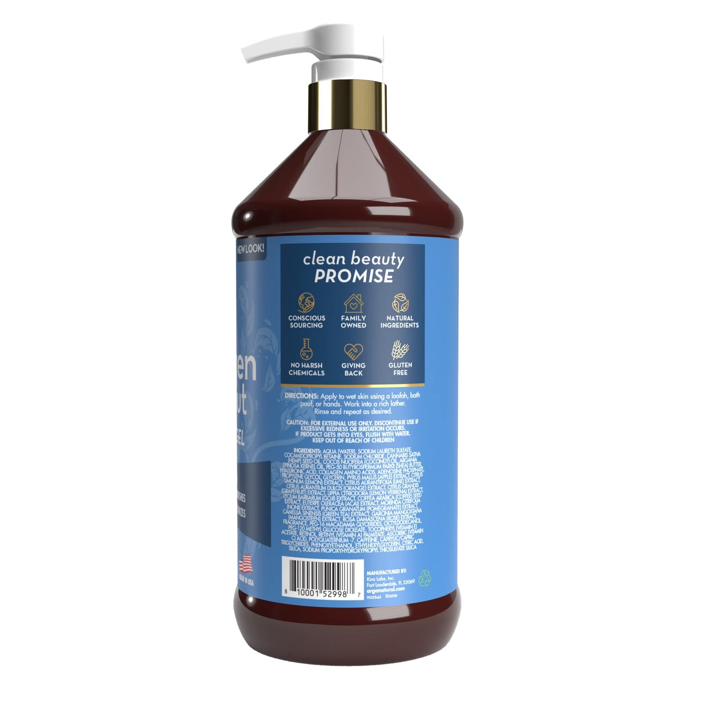Arganatural Firming Collagen Coconut Shower Gel, Moisturizing Body Wash with Argan Oil (32 Ounces/960 Milliliters) Beauty & Personal Care Arganatural