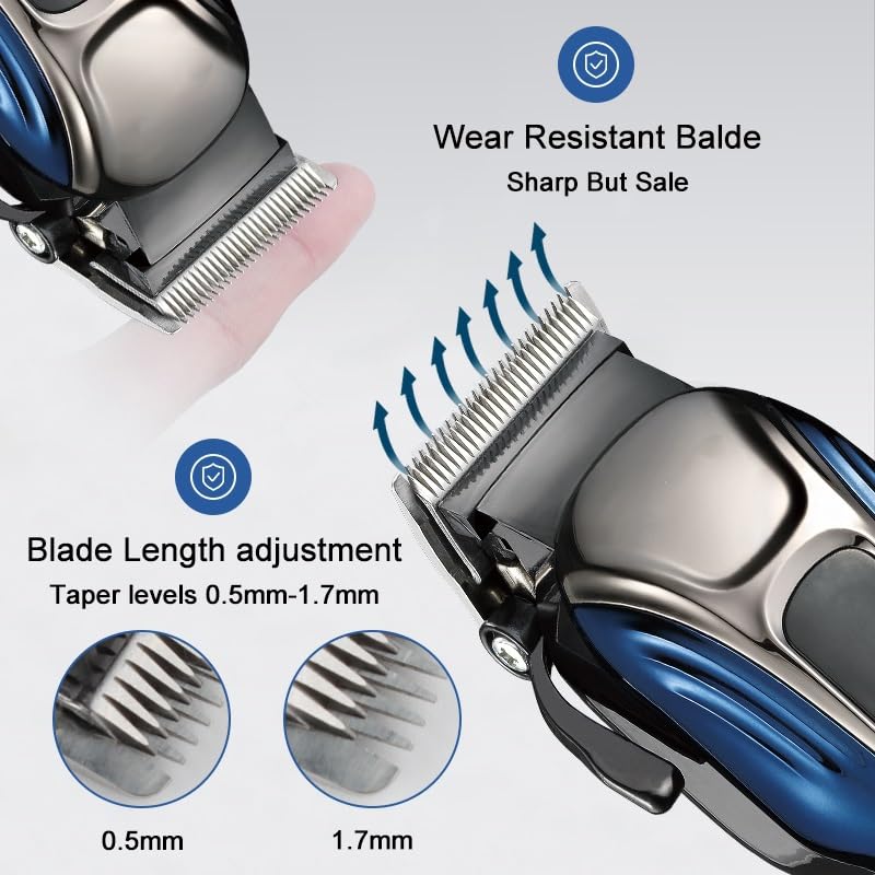QDKVTNDJZ Hair Clippers for Men, Smart Display 3000mah Powerful Battery Cutting Machine 4 Speed Adjustment Barber Shaving Trimmers Beauty and Personal Care QDKVTNDJZ