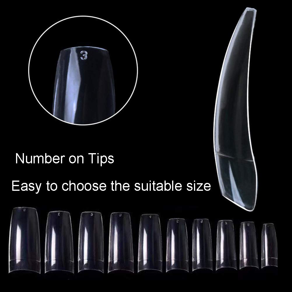Beuniar Acrylic Nail Tips Clear 500Pcs French Artificial False Tip for Manicure Nails Art Salons & Home DIY Beauty & Personal Care Beuniar