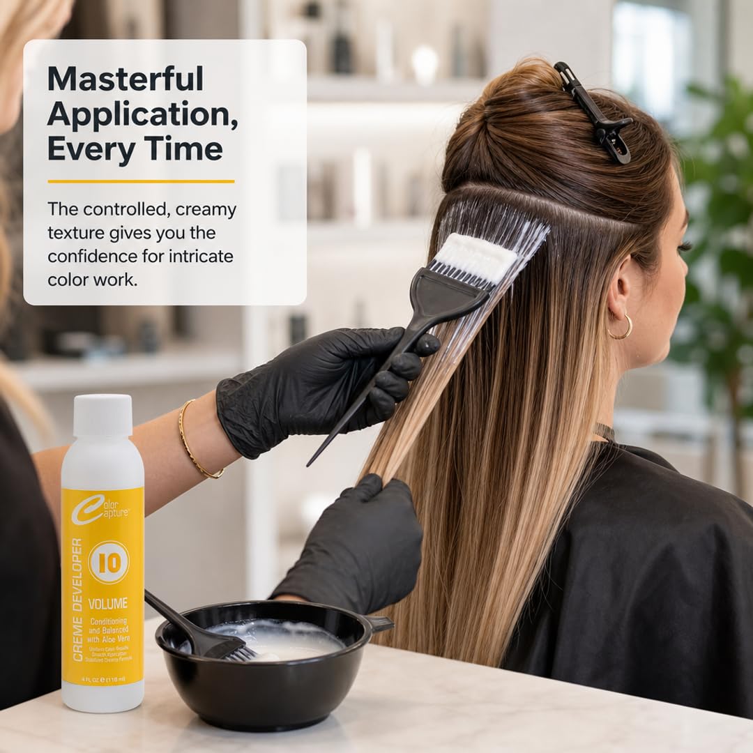 COLOR CAPTUR 10 Volume Cream Hair Developer - Color Activator for Toning & Glossing | Paraben-Free, Cruelty-Free, Made in USA | ISO & GMP Certified | Beauty & Personal Care COLOR CAPTURE