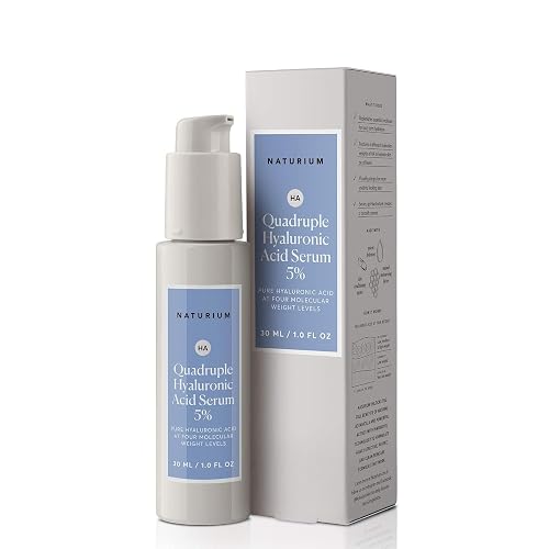 Naturium Quadruple Hyaluronic Acid Serum 5%, Hydrating & Plumping Face Serum, Anti-Aging & Moisturizing Skin Care, Fragrance-Free, 1 oz Beauty & Personal Care Naturium