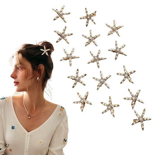 Starfish Hair Clip Star Hair Pins Mermaid Hair Accessories for Hair Barrettes Wedding Bridal Girls Women (Style1-15Pcs) Beauty & Personal Care Etncy Life